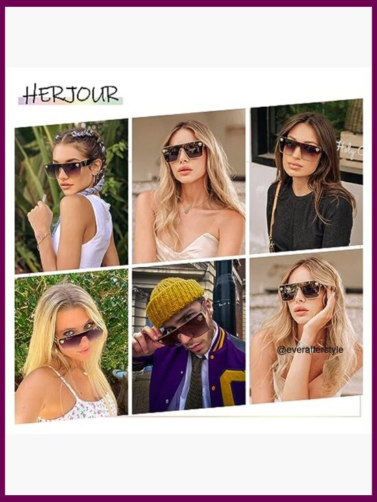 Oversized Square Sunglasses with UV Protection Polycarbonate Lenses main image 5